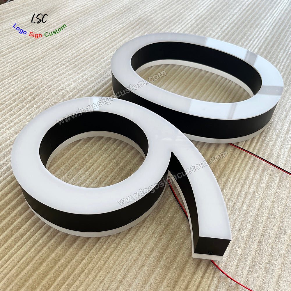 Custom Double Sided Luminous Letter Acrylic Face Front Light and Back Lit Signs for Shop Sign