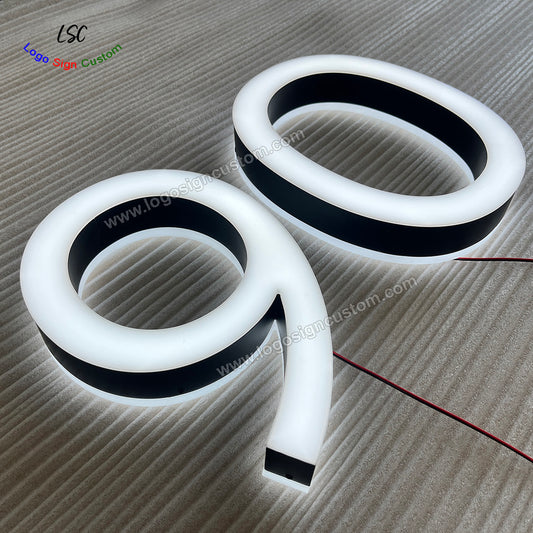 Custom Double Sided Luminous Letter Acrylic Face Front Light and Back Lit Signs for Shop Sign