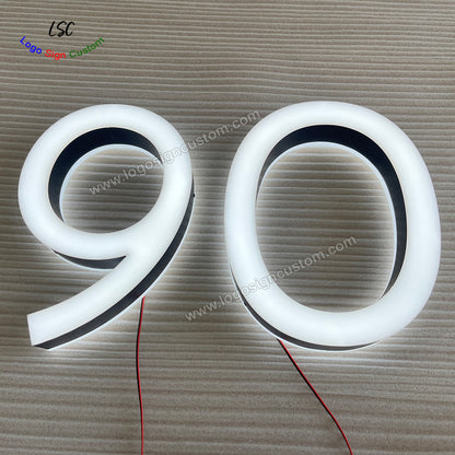 Custom Double Sided Luminous Letter Acrylic Face Front Light and Back Lit Signs for Shop Sign