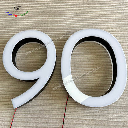 Custom Double Sided Luminous Letter Acrylic Face Front Light and Back Lit Signs for Shop Sign