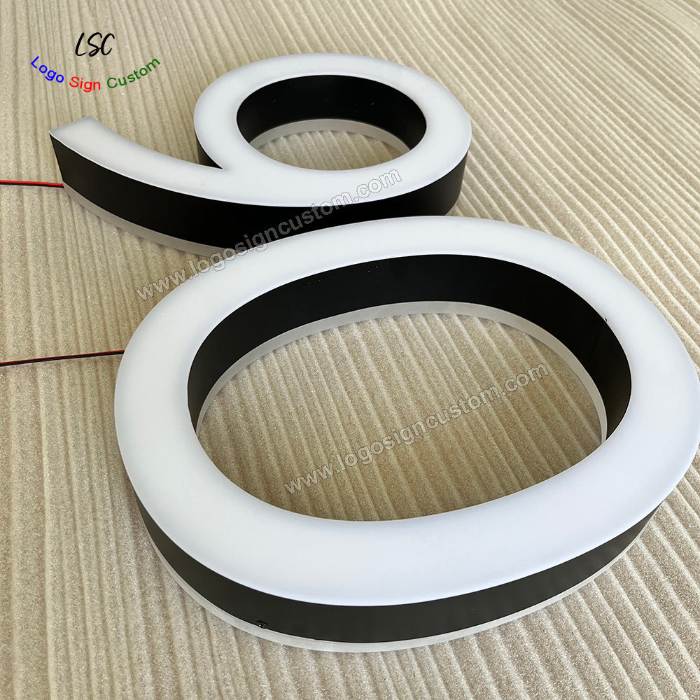 Custom Double Sided Luminous Letter Acrylic Face Front Light and Back Lit Signs for Shop Sign