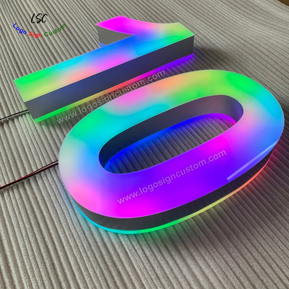 Custom 3D Double Sided Luminous Sign Acrylic Face Lit and Back Lit RGB Magic LED Shop Letter Signs