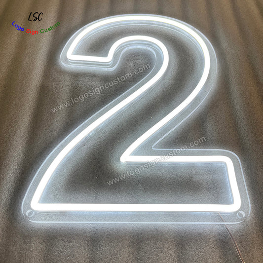 Custom 2nd 15th 21st 30th Birthday Party LED Number Lights Neon Sign for Party Decorations