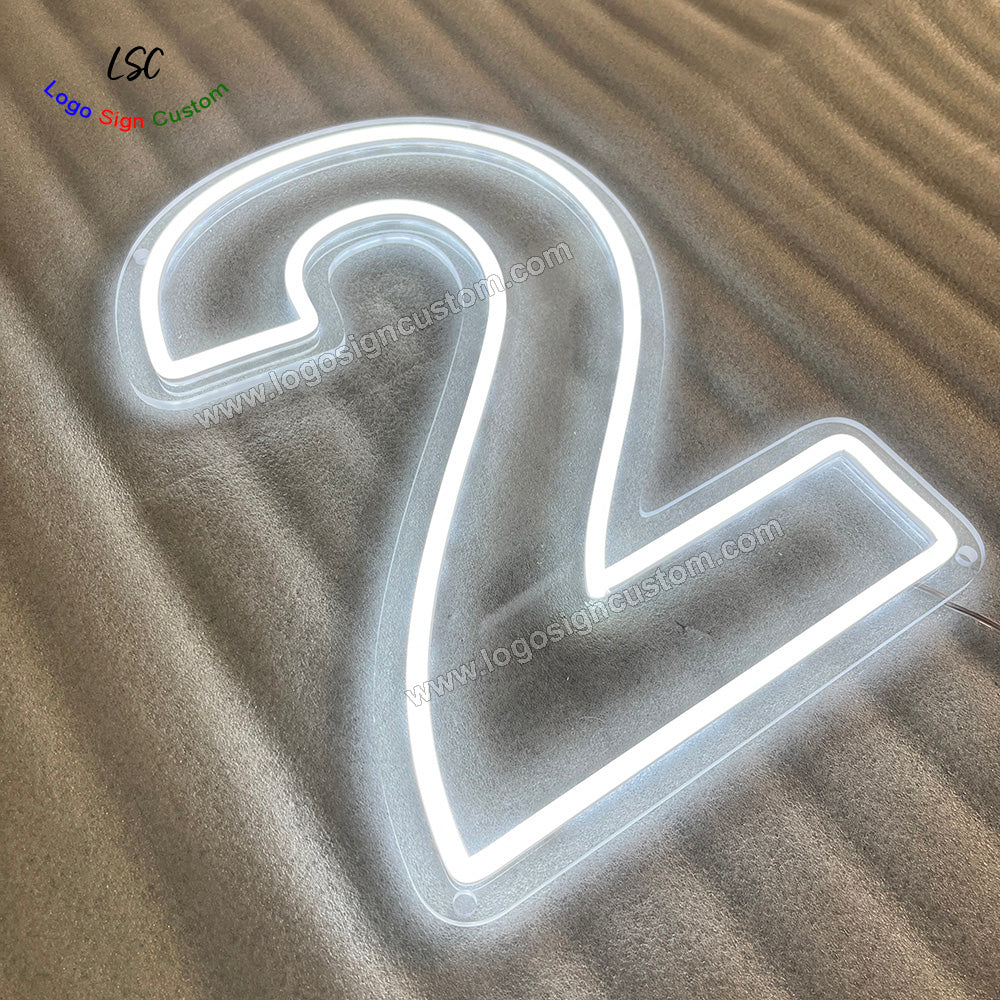 Custom 2nd 15th 21st 30th Birthday Party LED Number Lights Neon Sign for Party Decorations