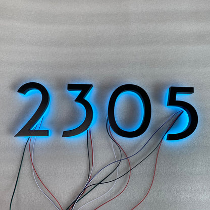 Professional Led Numbers Glow in The Dark Bright Led House Number Letter Signs with Back Acrylic Lights