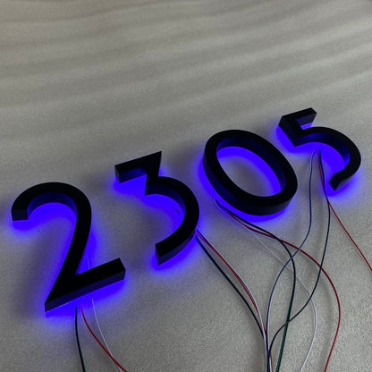 Professional Led Numbers Glow in The Dark Bright Led House Number Letter Signs with Back Acrylic Lights